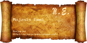 Mojzsis Emmi névjegykártya